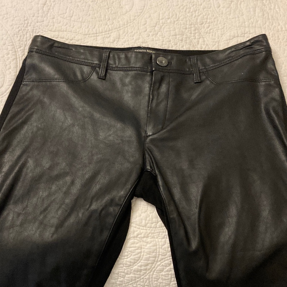 Banana Republic Black Leather Cropped Pants